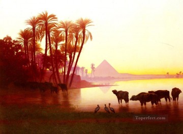 ナイル川沿いの風景 シャルル・テオドール・フレール Oil Paintings